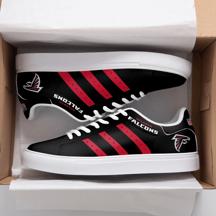 Atlanta Falcons NFL Black And Red Stan Smith Low Top Shoes