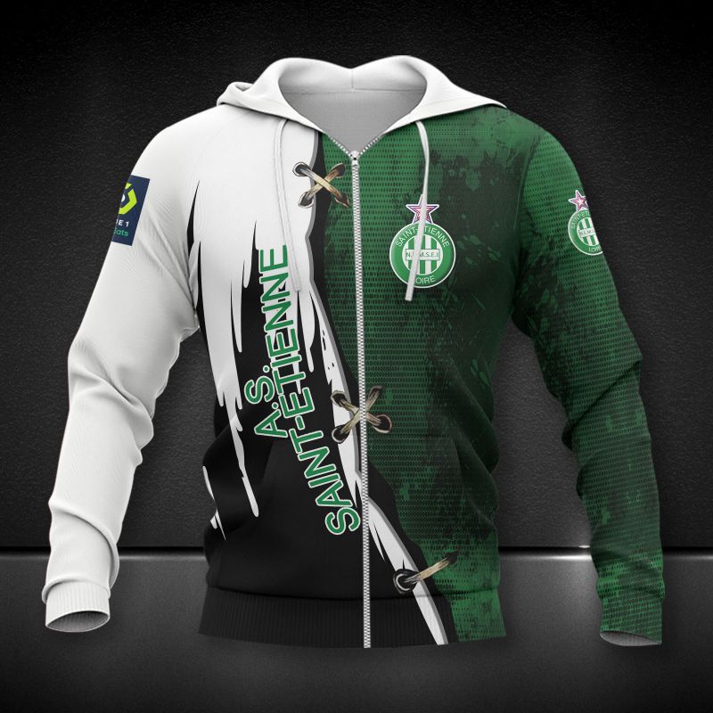 AS Saint-Etienne green 3d all over printed hoodie