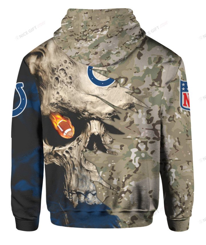 NFL Indianapolis Colts Camouflage 3D Hoodie