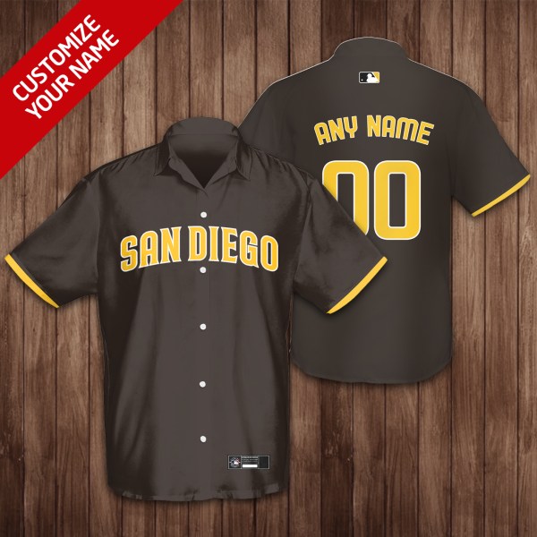 San Diego Padres MLB Black Personalized Hawaiian Shirt