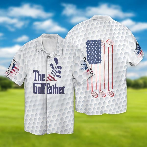 Father's Day The Golffather Independence Day Hawaiian Shirt