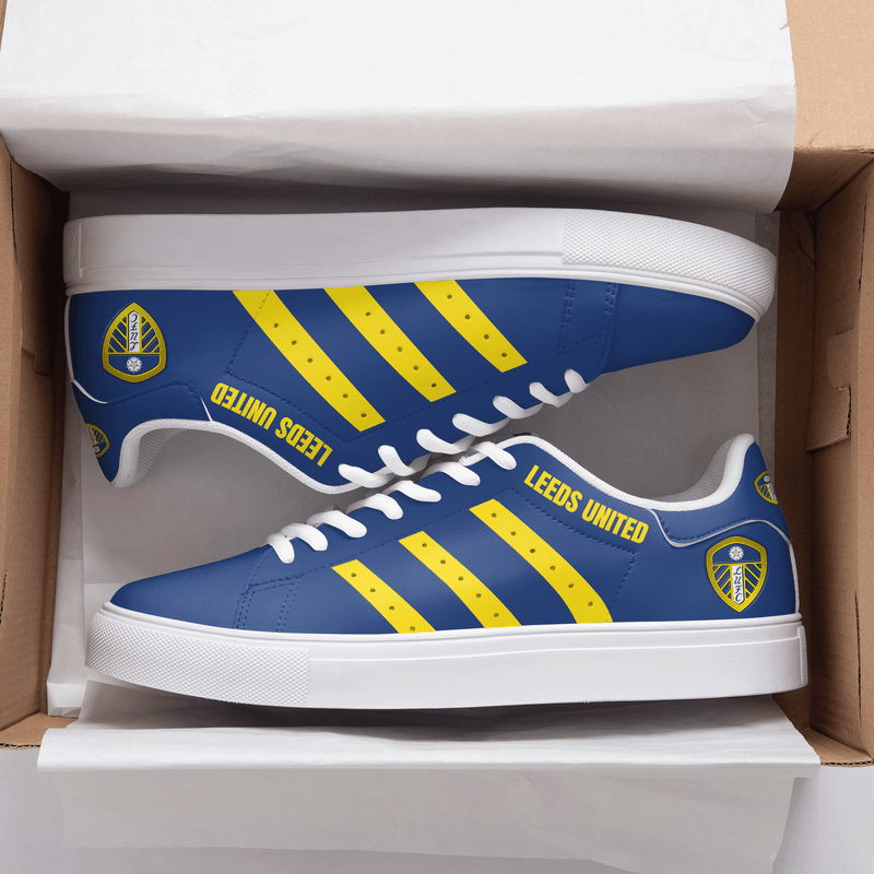 Leeds United Blue Yellow 3d Over Printed Stan Smith Shoes