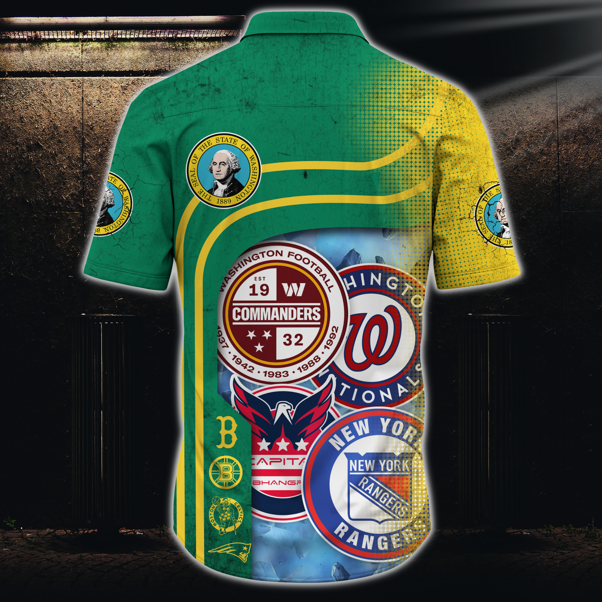 Washington Sport Teams Mickey Power Stone Hawaiian Shirt