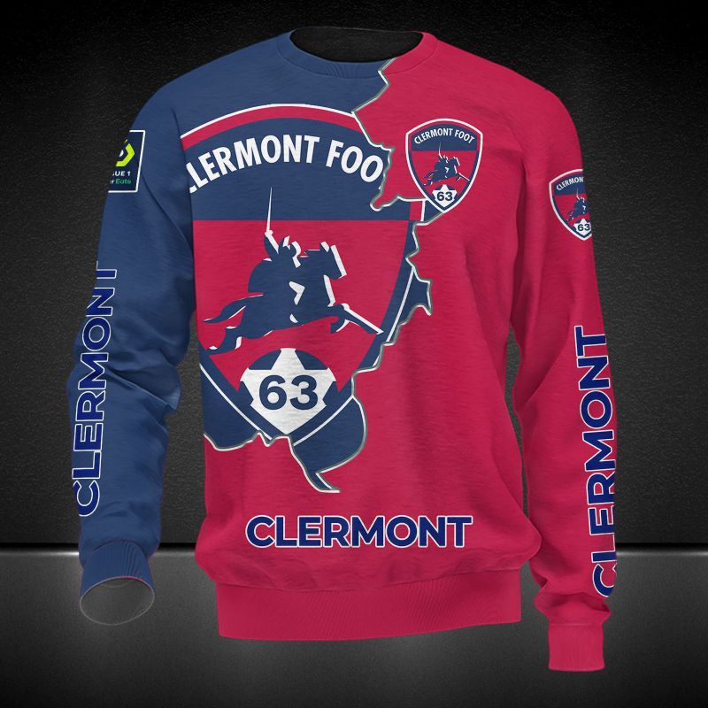 Clermont Foot Auvergne 63 3d all over printed hoodie