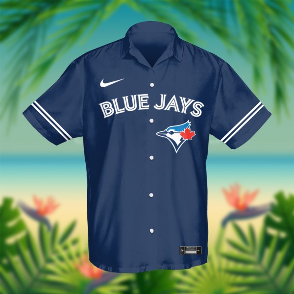 Toronto Blue Jays MLB Navy Personalized Hawaiian Shirt