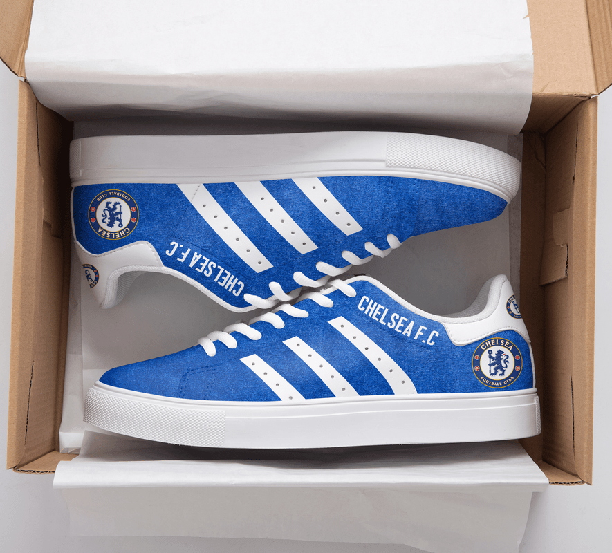 Chelsea Blue 3d Over Printed Stan Smith Shoes