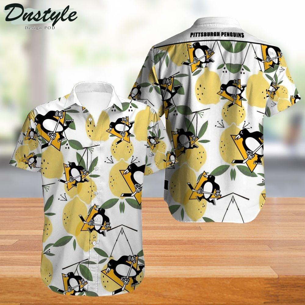 Pittsburgh Penguins Tropical Flowers Summer Hawaiian Shirt