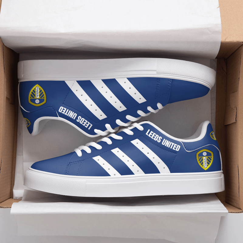 Leeds United Blue White 3d Over Printed Stan Smith Shoes