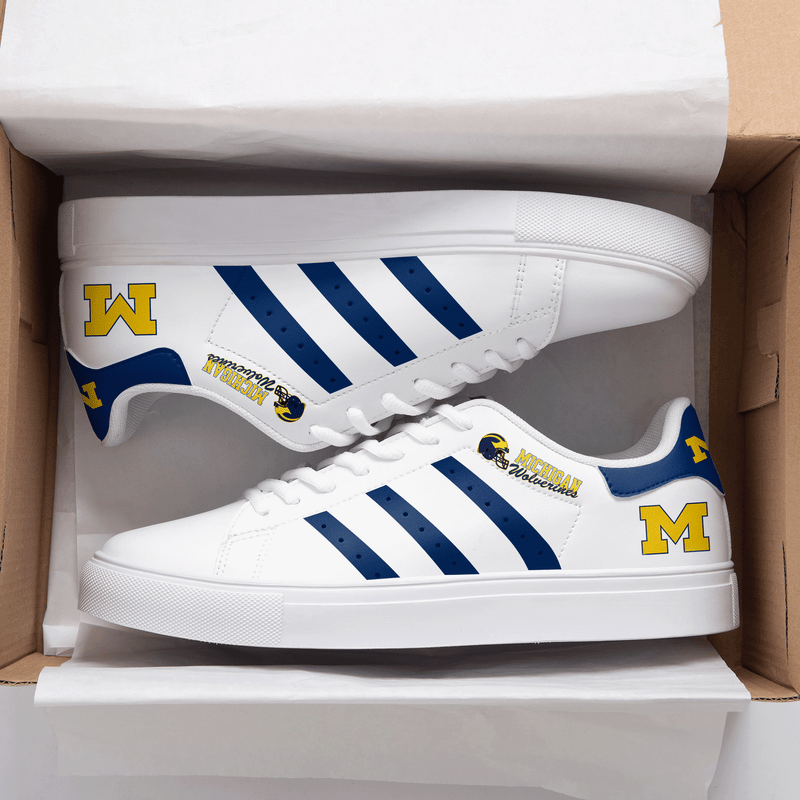 Michigan Wolverines 3d Over Printed Stan Smith Shoes