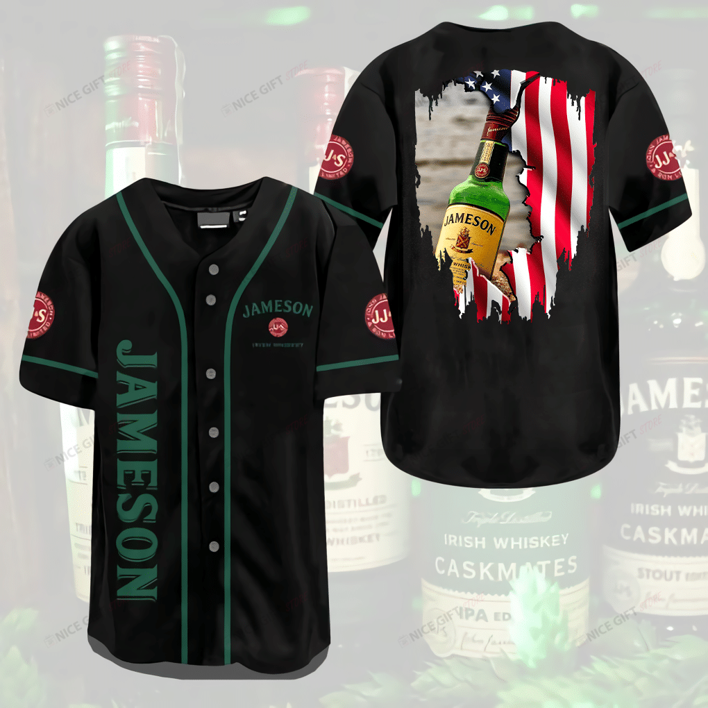 Jameson Irish Whiskey American Flag Baseball Jersey