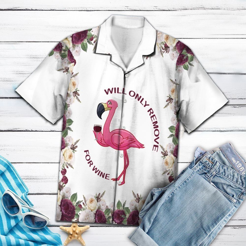 Amazing Flamingo Wine Girl White Hawaiian Shirt