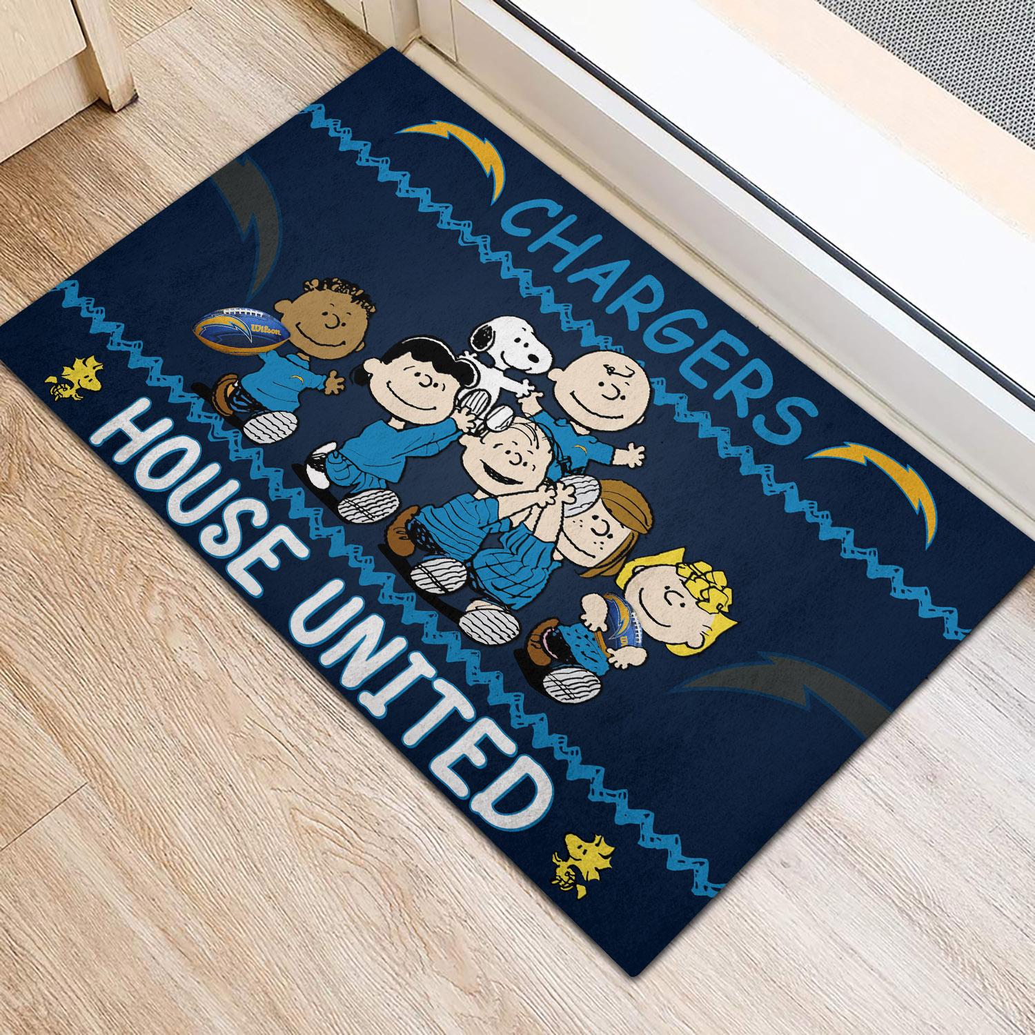 Los Angeles Chargers Peanuts House United Doormat