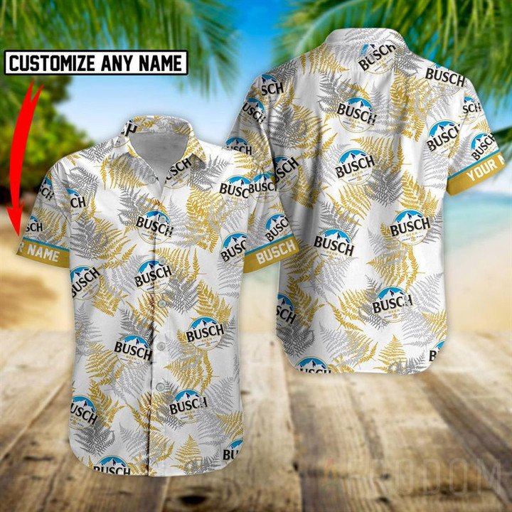 Busch Beer Tropical Custom Name Hawaiian Aloha Shirt