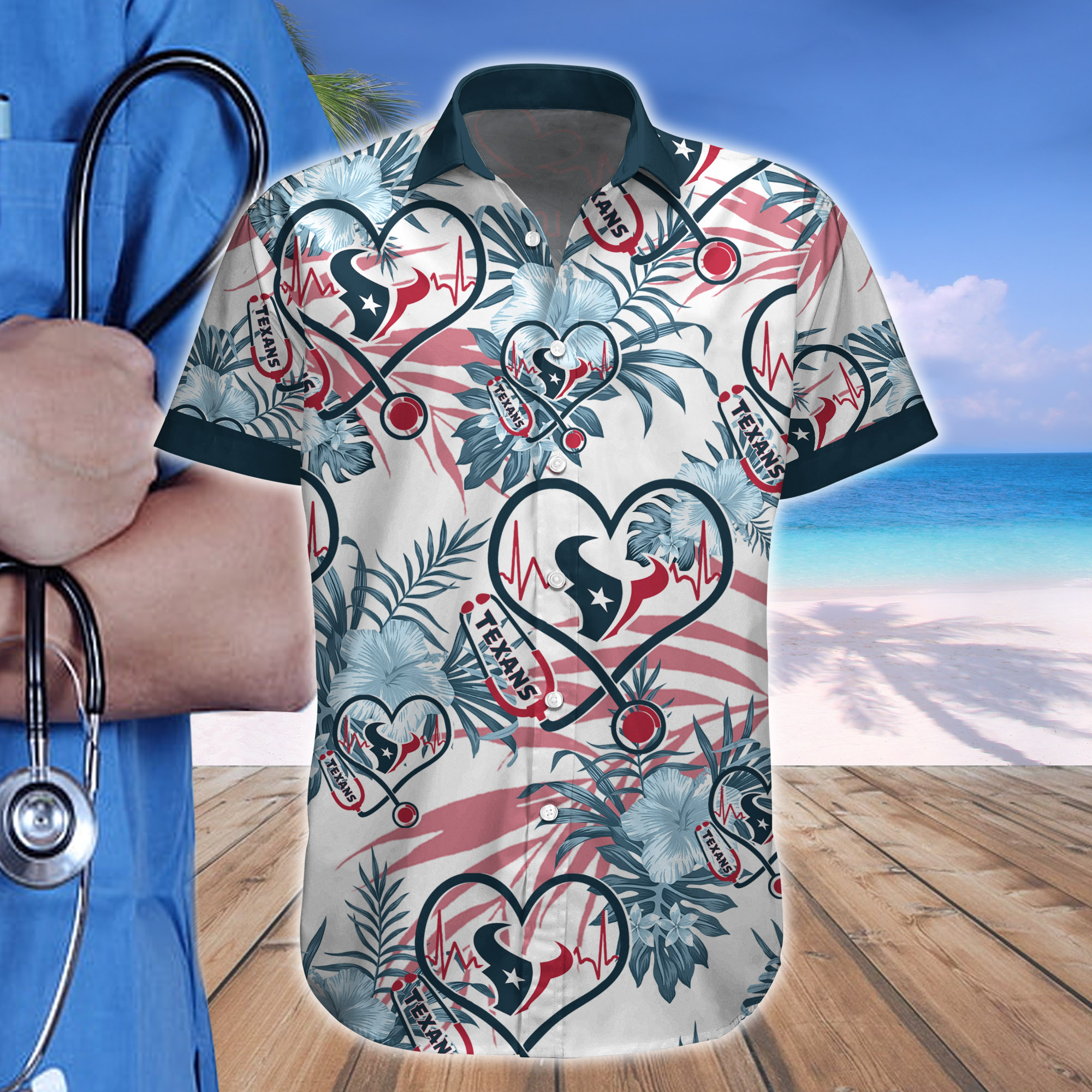 Nurse Love Houston Texans Hawaiian shirt