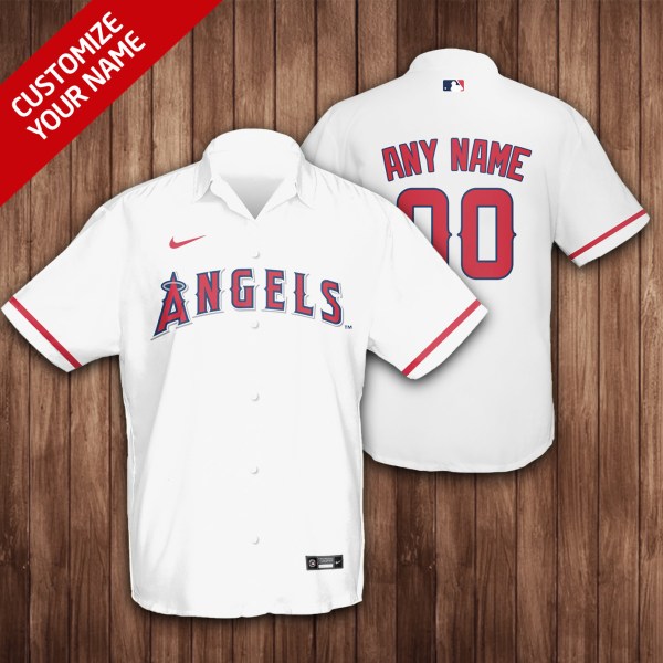 Los Angeles Angels MLB White Personalized Hawaiian Shirt