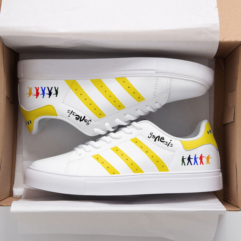 Genesis White Yellow 3d Over Printed Stan Smith Shoes