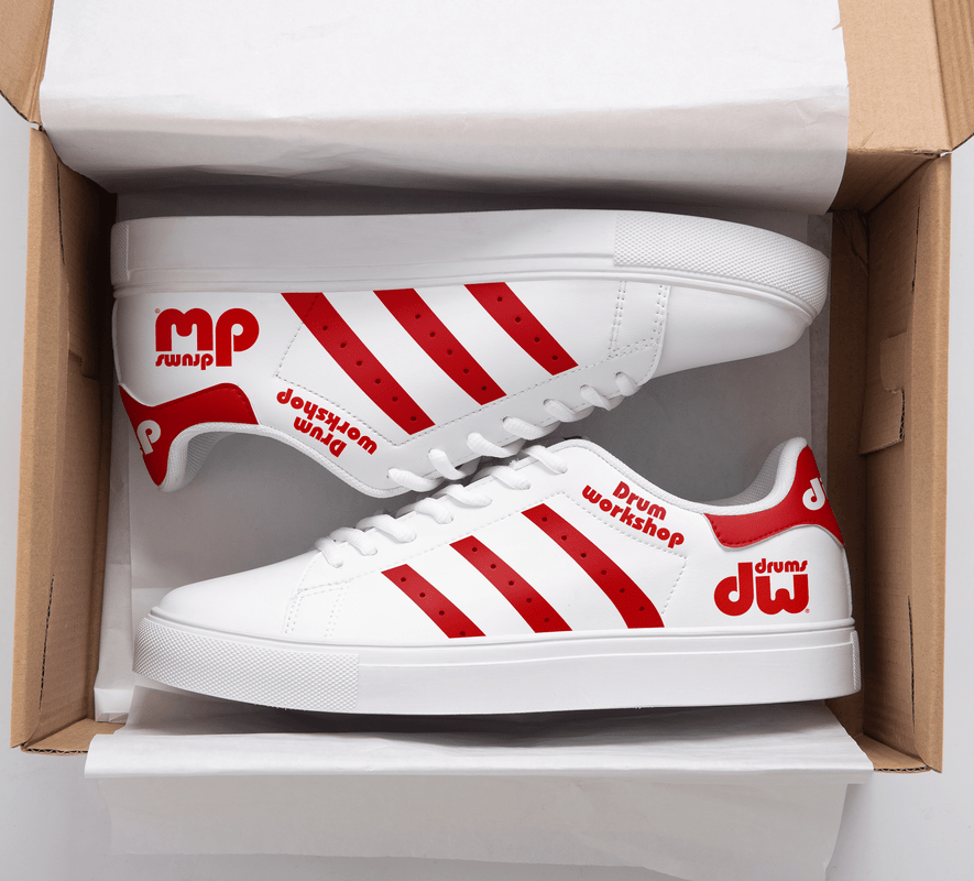 Drum Workshop White Red 3d Over Printed Stan Smith Shoes