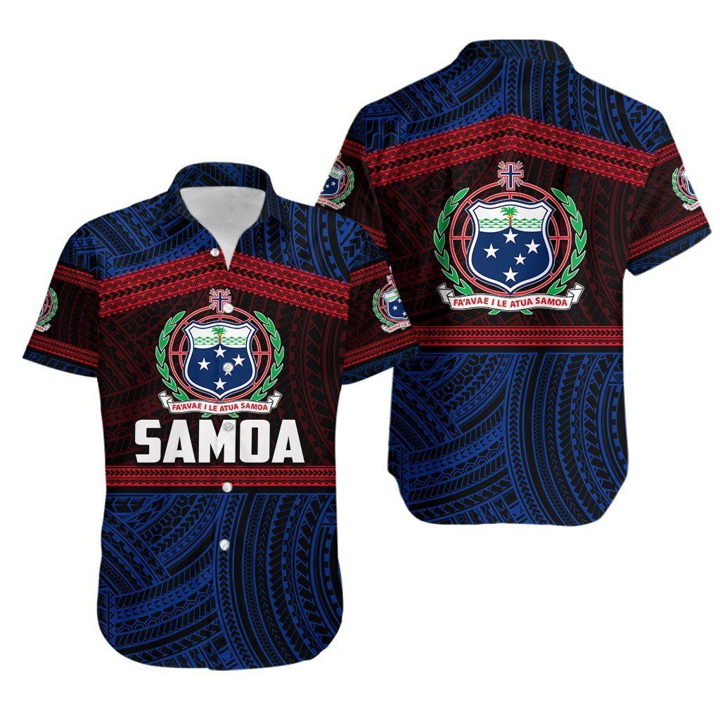 Samoa Rugby Polynesian Patterns Hawaiian Shirt