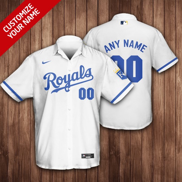 MLB Kansas City Royals White Personalized Hawaiian Shirt