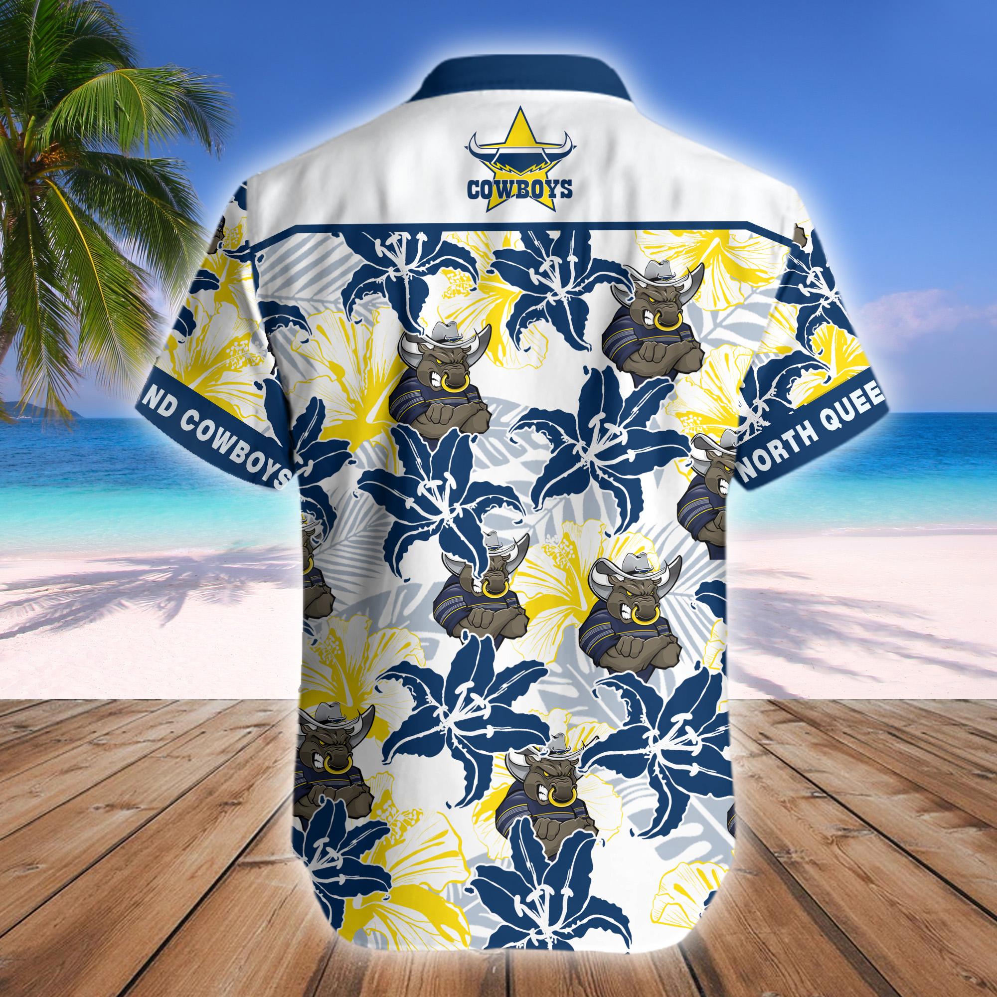 NQ Cowboys Mascot NRL Hawaiian Shirt