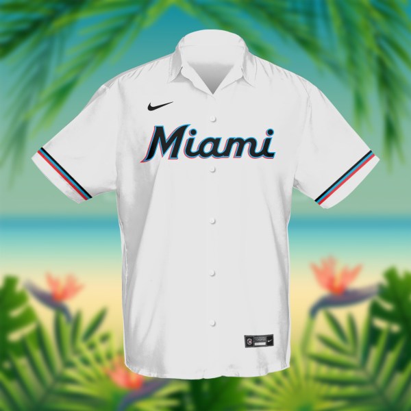 Miami Marlins MLB White Personalized Hawaiian Shirt