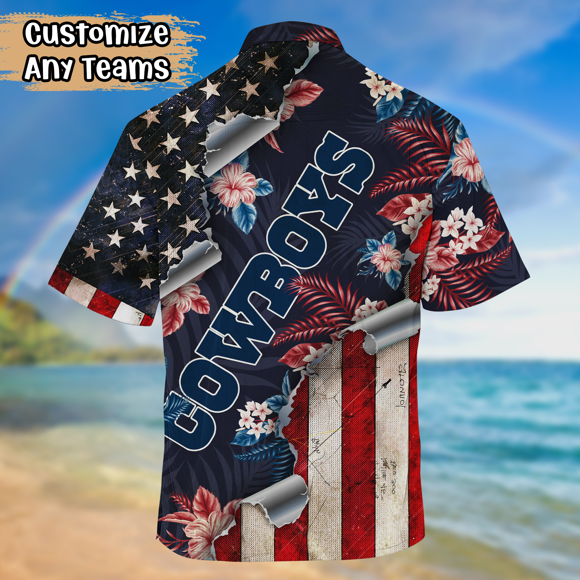 Dallas Cowboys US Flag Independence Day Hawaiian Shirt