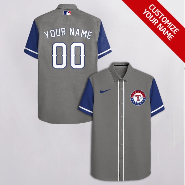 MLB Texas Rangers Custome Name Hawaiian Shirt