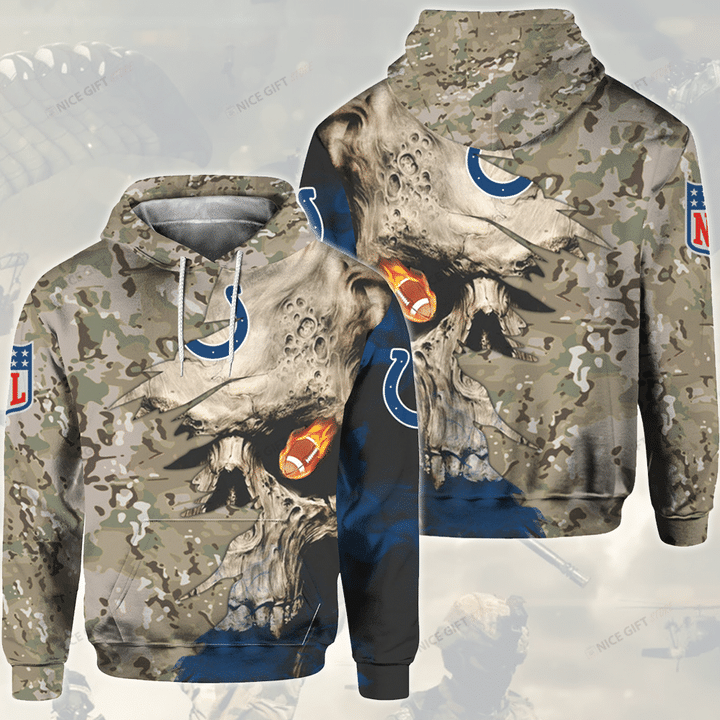 NFL Indianapolis Colts Camouflage 3D Hoodie