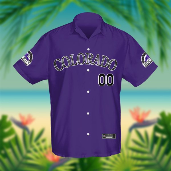 MLB Colorado Rockies Purple Personalized Hawaiian Shirt