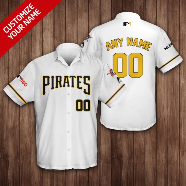 MLB Pittsburgh Pirates White Personalized Hawaiian Shirt
