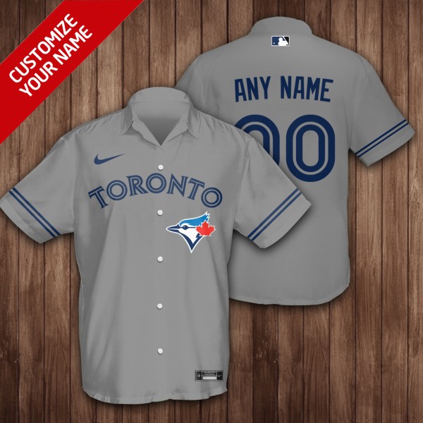 Toronto Blue Jays MLB Grey Personalized Hawaiian Shirt