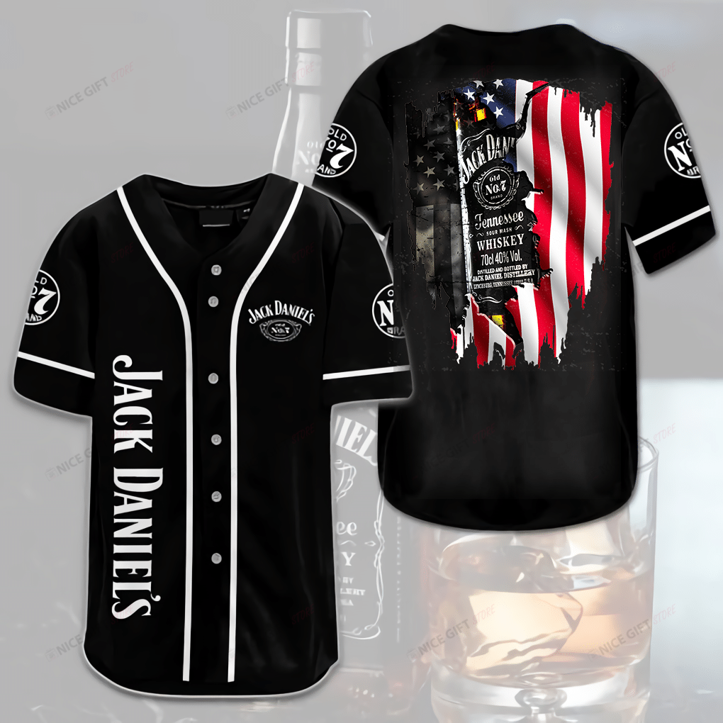 Jack Daniel's American Flag Baseball Jersey