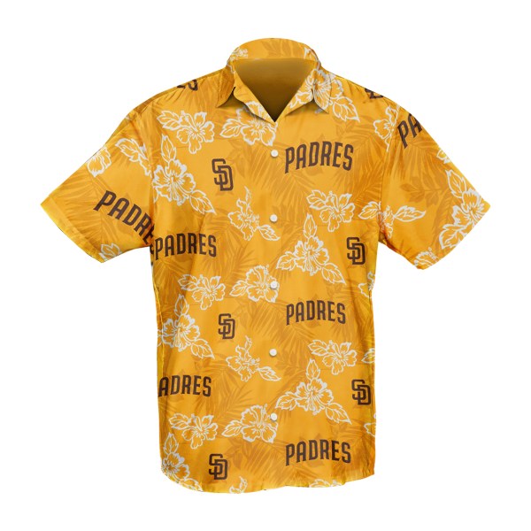 San Diego Padres MLB Hibiscus Yellow Hawaiian Shirt