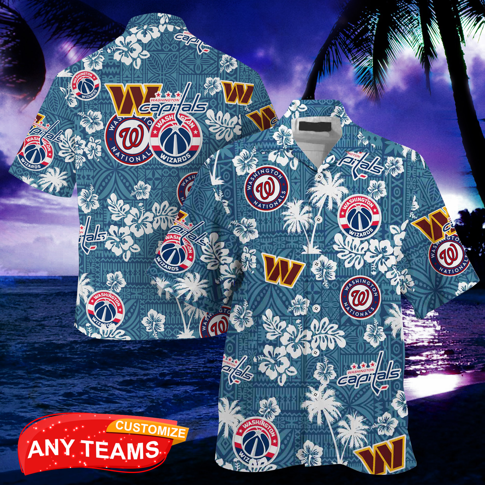 Washington Sport Teams Hibiscus Season 2022 Hawaiian Shirt
