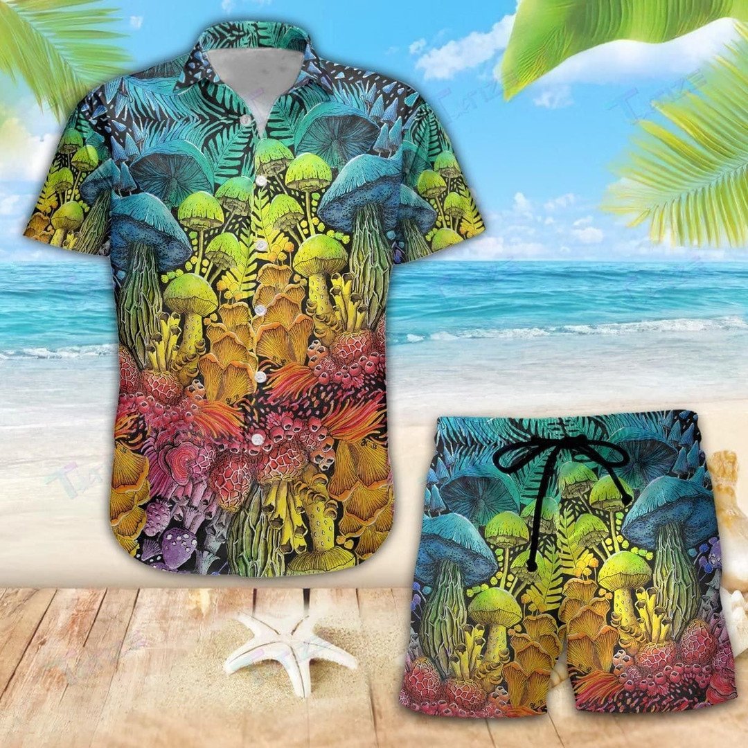 Psychedelic Mushroom Weed Hippie Hawaiian Shirts