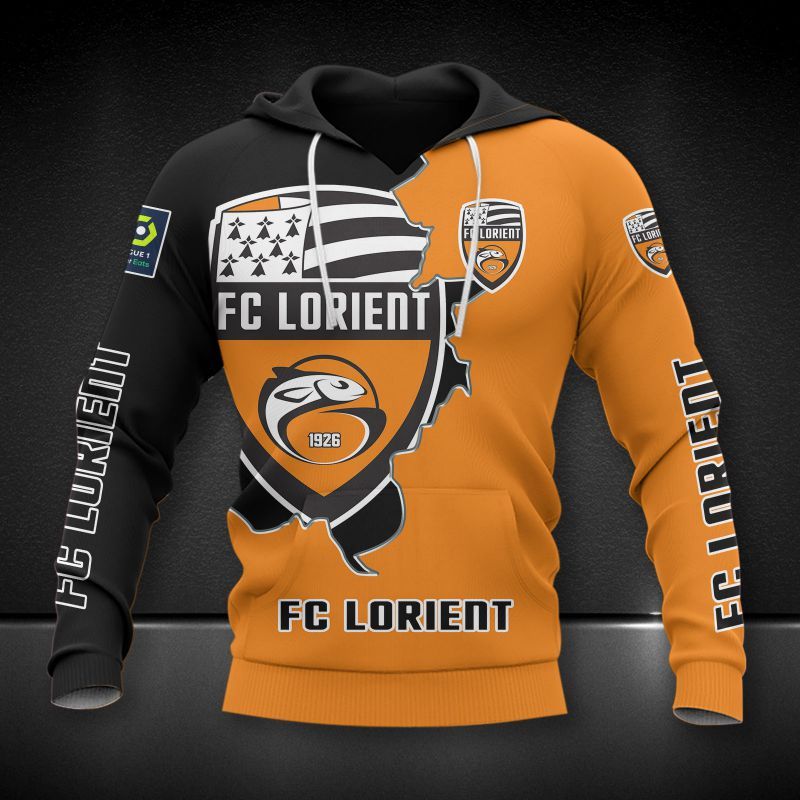 FC Lorient 3d all over printed hoodie