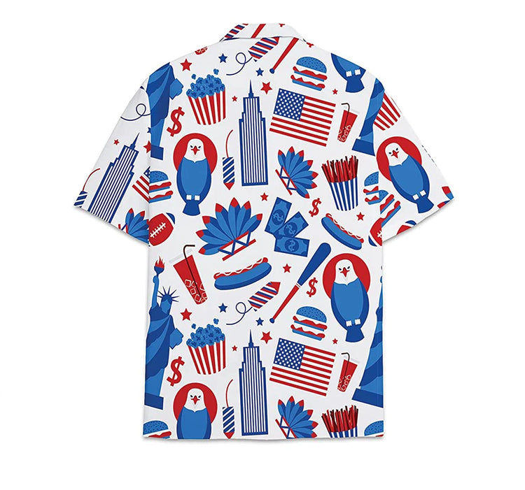 American White American Flag Hawaiian Shirt
