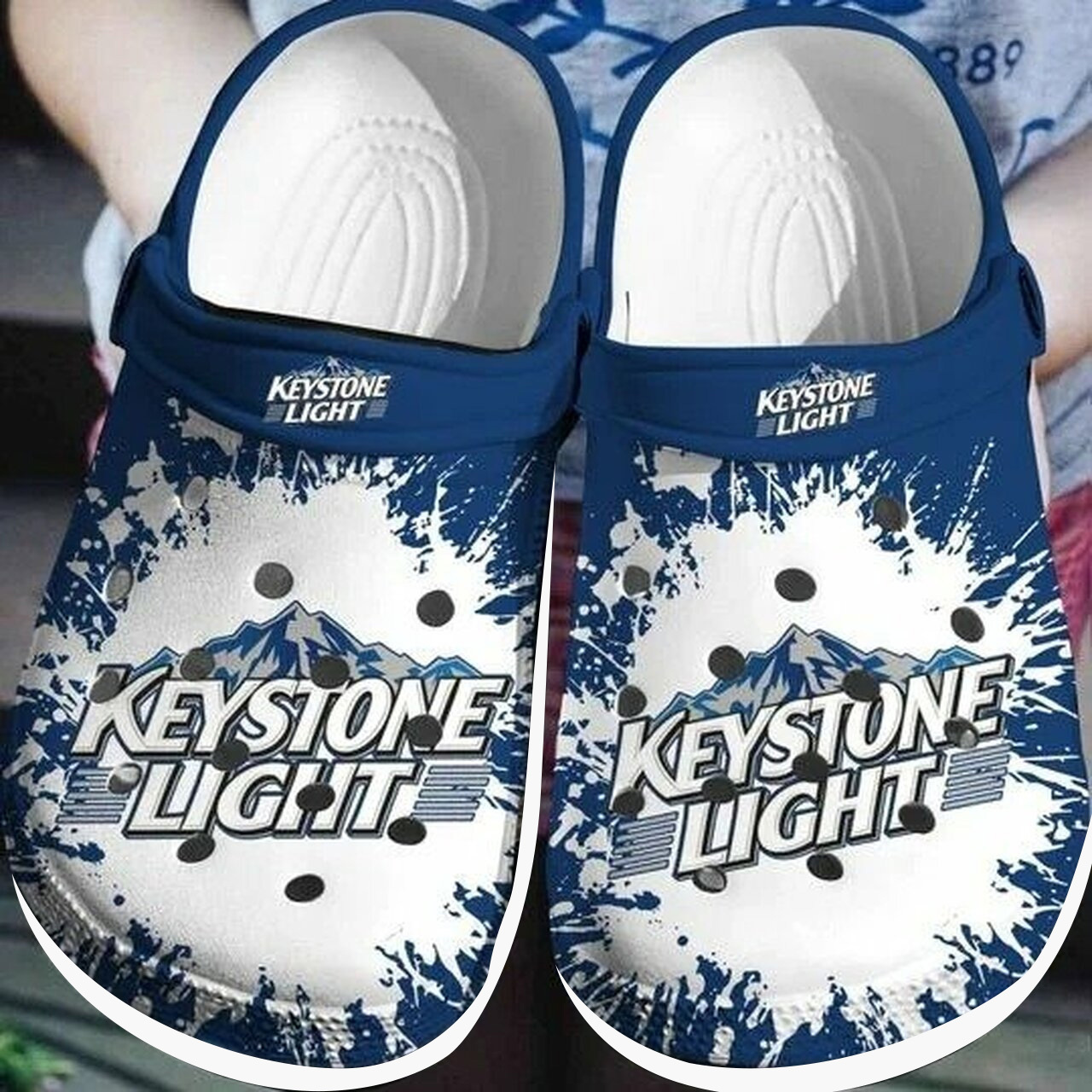 Keystone Light Beer Crocs Crocband Clog Shoes