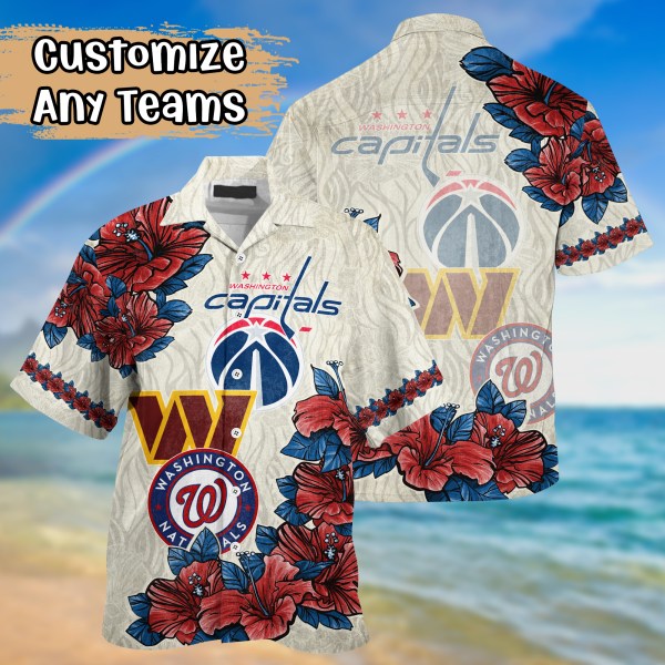 Washington Sports Teams Flower Hawaiian Shirt