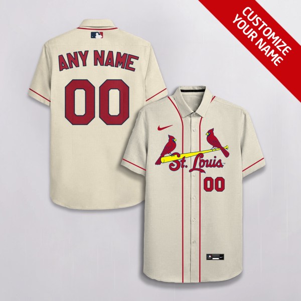 St Louis Cardinals MLB Custom Name And Number Hawaiian Shirt