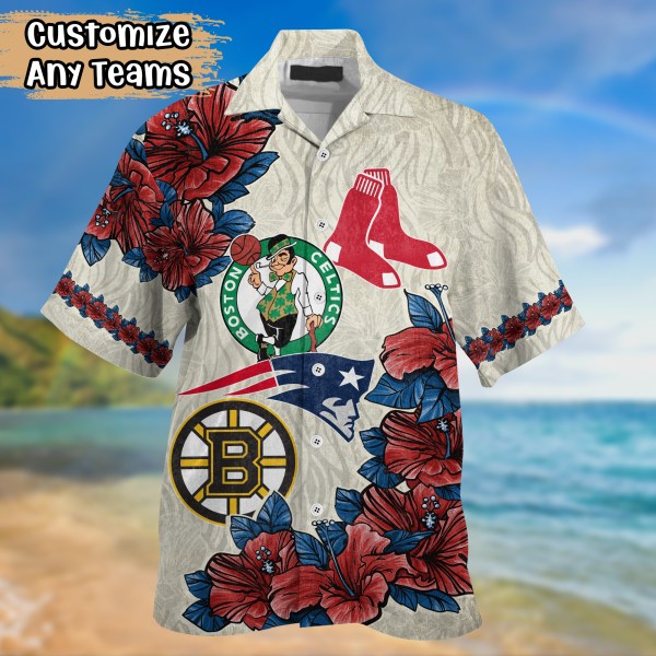 Massachusetts Sports Teams Flower Hawaiian Shirt