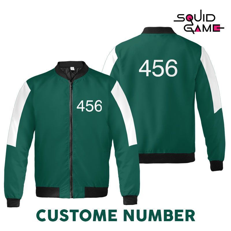 456 Squid Game All Over Print Bomber Jacket