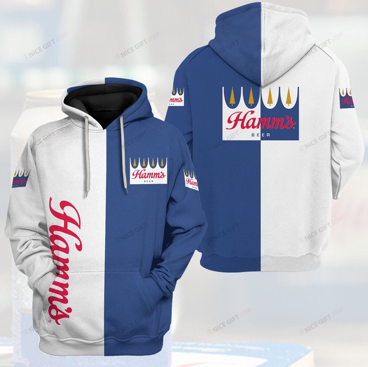 Hamm's Beer Navy And White 3D Hoodie