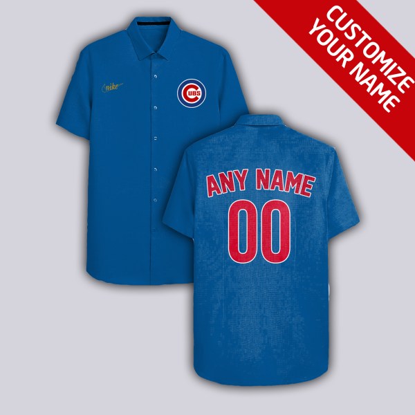 NFL Chicago Cubs Blue Personalized Hawaiian Shirt