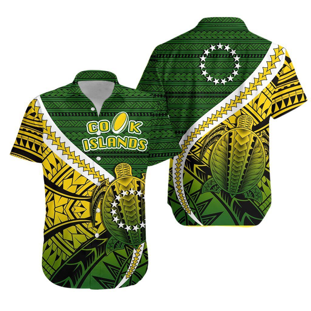 Cook Islands Rugby Style Turtle Hawaiian Shirt