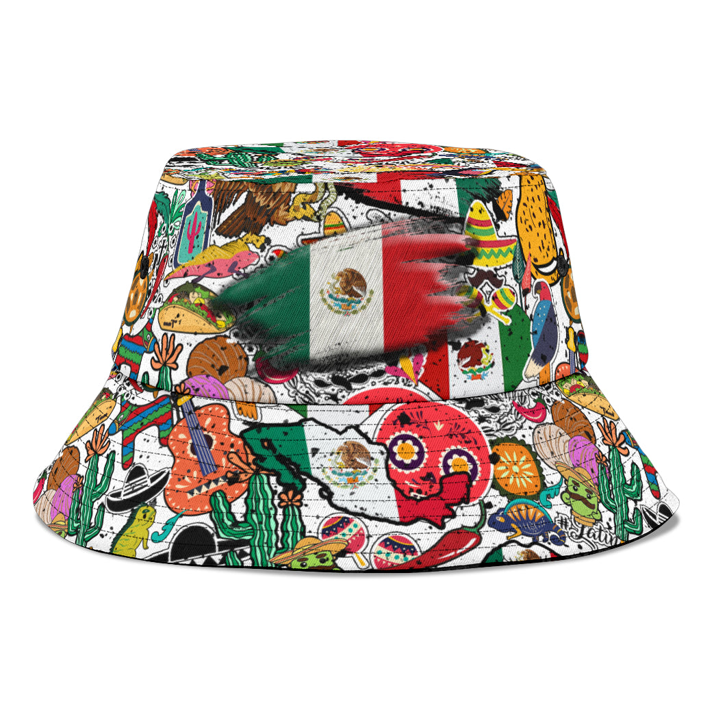 Mexico Flag Symbol Bucket Hat Cap