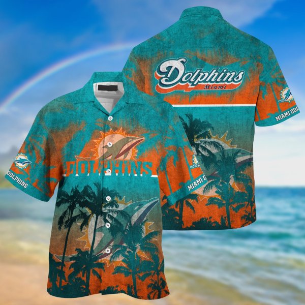 Miami Dolphins NFL Palm Tree Hawaiian Shirt