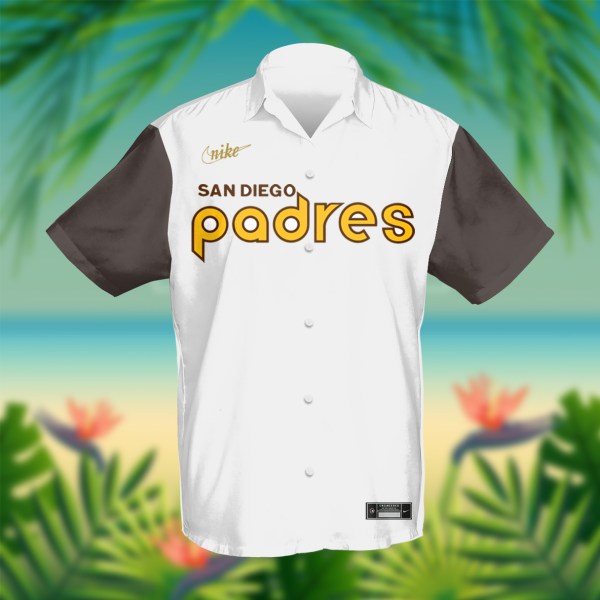 San Diego Padres MLB White Black Personalized Hawaiian Shirt