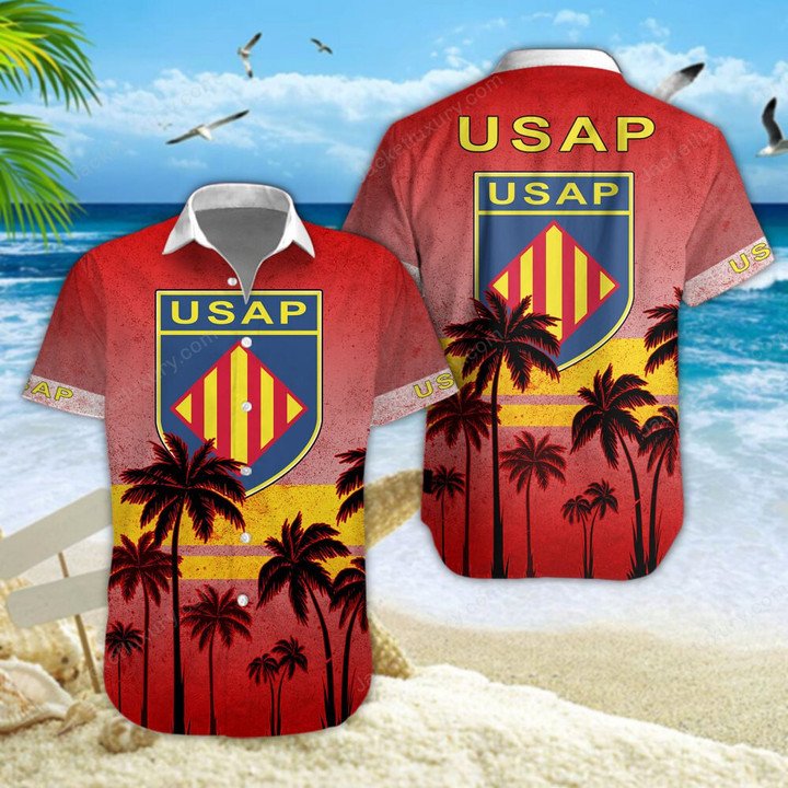 USA Perpignan Palm Tree Hawaiian Shirt