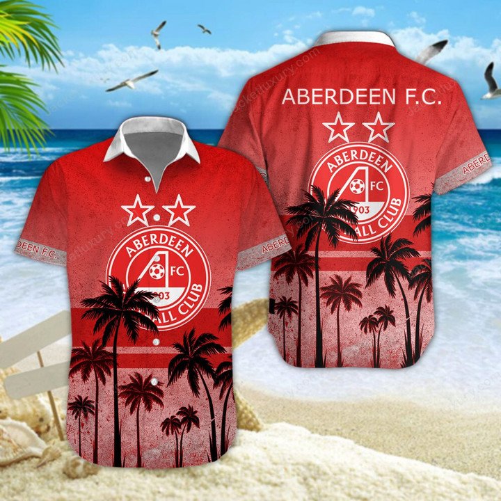 Aberdeen FC Palm Tree Hawaiian Shirt
